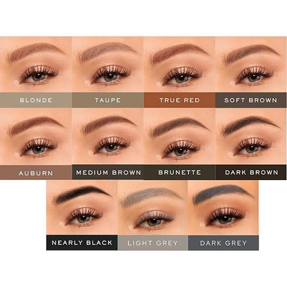 MADLUVV Brow Stamp Kit with Brow Stencils – Easy Eyebrow Shaper for Natural-Looking Brows – Popular Eyebrow Stencil Kit Used by Professionals – 9 Shapes, Spoolie, Travel Bag & Stamp (Dark Grey)