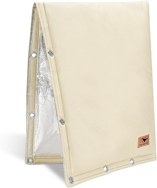 Backflow Preventer Insulation Cover - 2 Way Opening Pipe Insulation Cover for Irrigation Valve, Sprinkler Cover for Outside - Winter Freeze Protection Backflow Cover - 18" W x 34" H, Beige