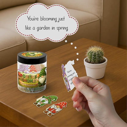 Positive Gnome Jar with 60 Daily Affirmation Cards, Emotional Support Gnome, Encouraging Gnomes Mini, Gnome Birthday Decorations, Gnome Gifts, Mini Gnomes Bulk, Inspirational Gifts for Women