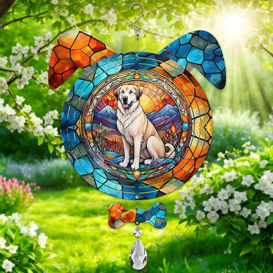 Anatolian Shepherd Dog Ears Wind Spinner, Anatolian Shepherd Wind Spinner Hanging for Yard and Garden