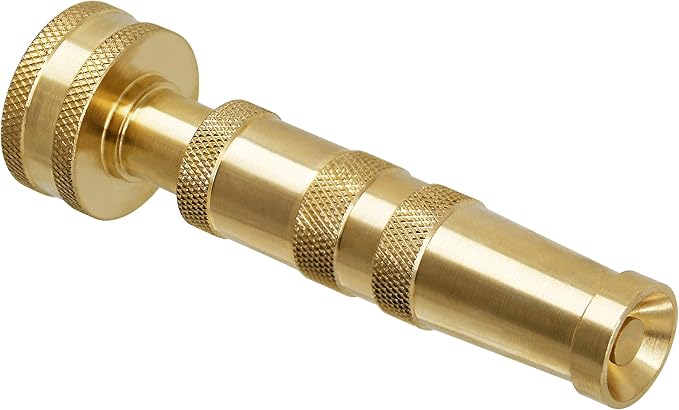 ATDAWN Brass Hose Nozzle, Heavy-Duty Brass Adjustable Twist Hose Nozzle, 2 Pack (4")
