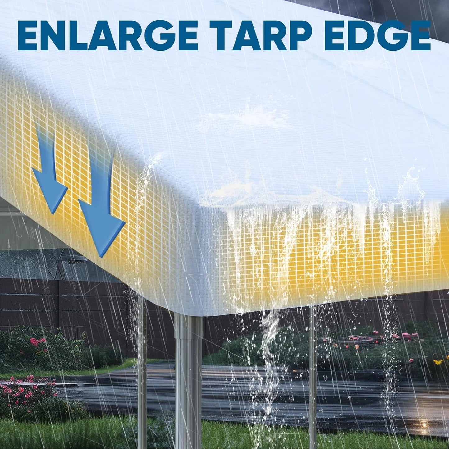 Quictent 10x20 ft Heavy Duty Carport Canopy Galvanized Car Tent Outdoor Garage Boat Shelter with Reinforced Structure, with Hanging Edge - White