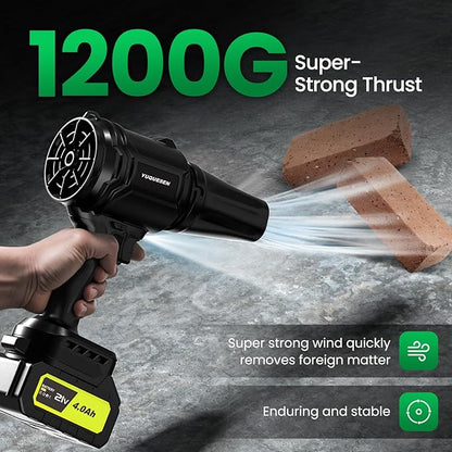 Cordless Leaf Blower, 980,000 RPM Handheld Leaf Blower with 2 X 4.0Ah Batteries & Charger, Lightweight Leaf Blowers for Patio Cleaning, Lawn Care, Leaves, Dust