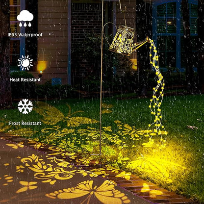 Solar Watering Can with Lights Outdoor,Hanging Solar Lantern,Metal Waterproof Garden Lights Decorations Gift for Table Patio Yards Pathway Party
