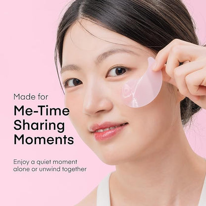 TEREZ & HONOR Peptide Collagen Hydrogel Eye Patches - 6 Pairs Korean Under Eye Masks for Puffy Eyes, Dark Circles, Wrinkles & Undereye Bags - Firming, Hydrating, Travel & Gift Ready Skincare Eye Pads