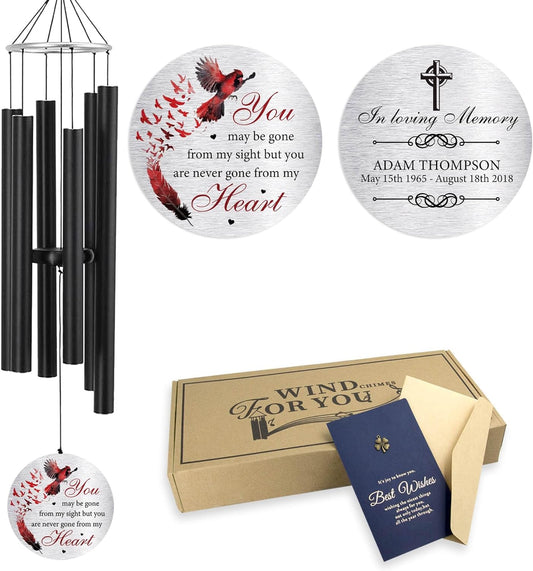 Personalized 36" Bereavement Wind Chimes for Outside, Memorial Gift in Remembrance of a Loved One, Sympathy Gift for Loss of Mother Father Husband, Garden Patio Decor