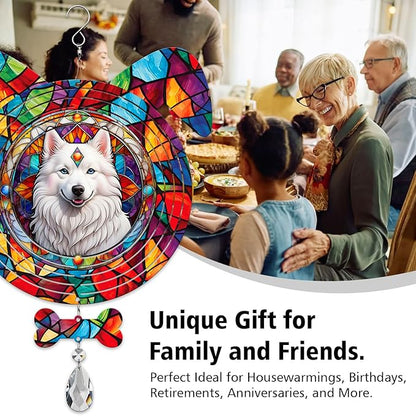 American Eskimo Dog Ears Wind Spinner, American Eskimo Wind Spinner Hanging for Yard and Garden (American Eskimo)