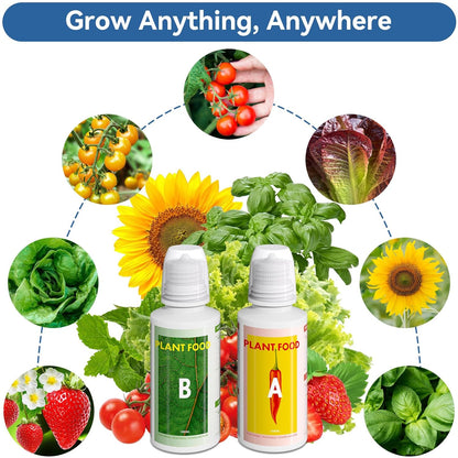 inbloom Hydroponic Nutrients (1000 ml in Total), Hydroponics Plant Food A&B for Aerogarden, Indoor Plant Fertilizer for Hydroponics Growing System Kit, Gardening Supplies for iDoo, Ahopegarden, Mugfa
