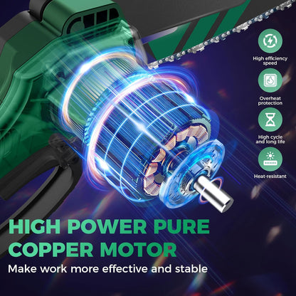 Saker Mini Chainsaw,6 Inch Portable Electric Chainsaw Cordless, Small Handheld Chain saw for Tree Branches,Courtyard, Household and Garden,Gift for Men Dad(SK1806D-G)