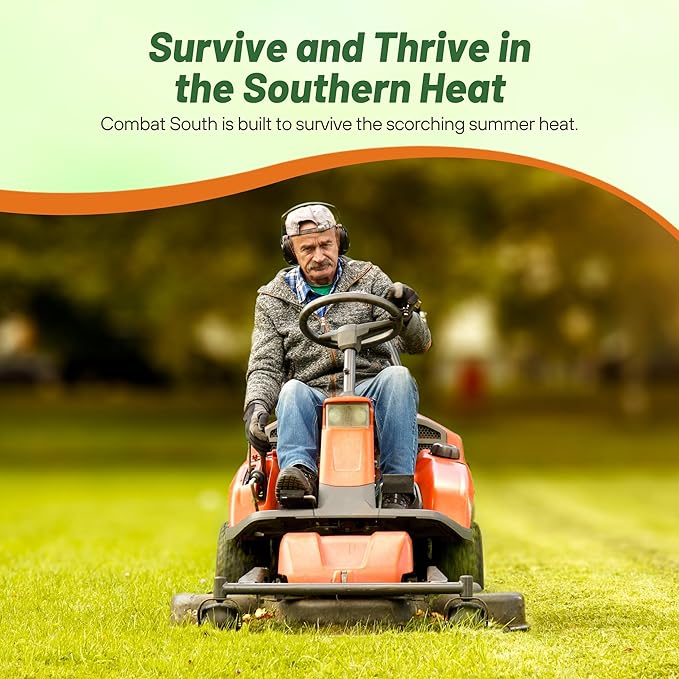 Outsidepride Combat Extreme Southern Zone Grass Seeds for Lawn - 5 lbs. SPF 30 Heat & Drought Tolerant Mix of Turf Type Fescue & Hybrid Bluegrass Seed with OptiGrowth Coating Enhanced Germination