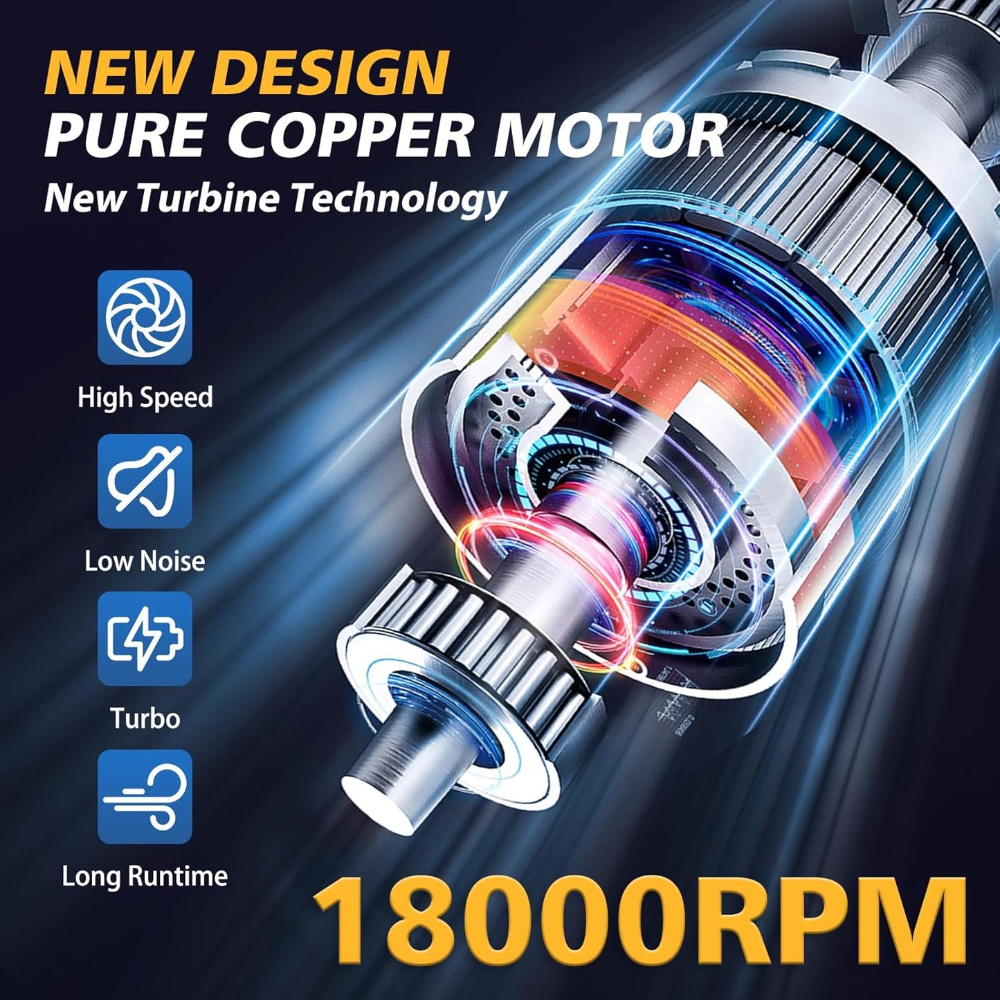 Leaf Blower Cordless, 21V Cordless Blower with 2 x 3.0Ah Battery, 540CFM 140 MPH Battery Powered Leaf Blower, Lightweight Handheld Blower for Lawn Care, Patio, Dust, Blowing Leaves, Snow