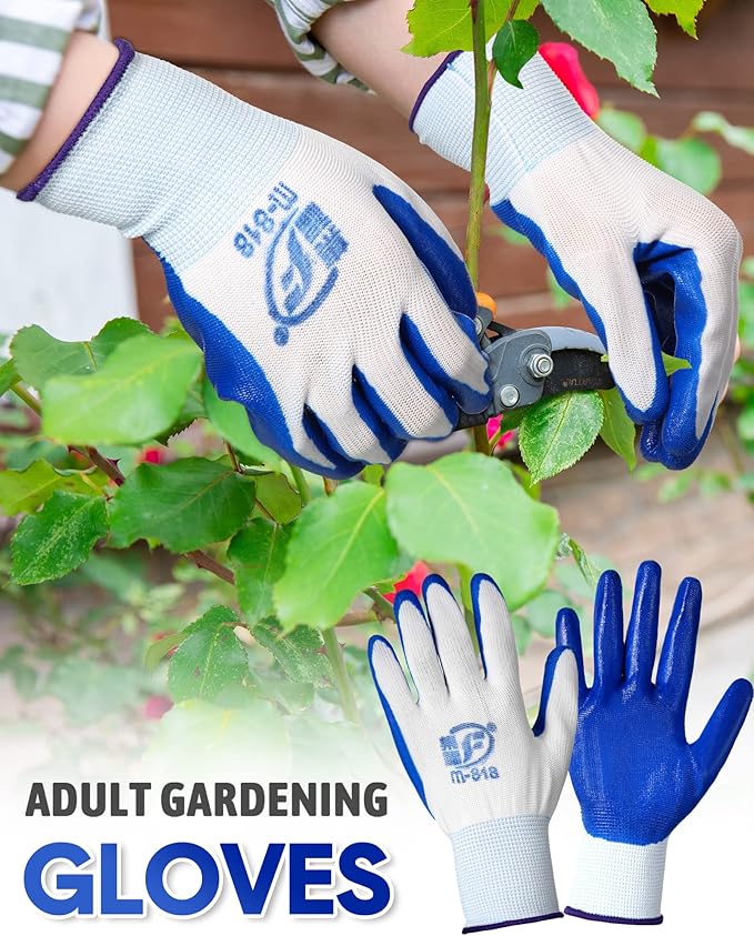 Honeydak 36 Pairs Gardening Gloves for Men Women Breathable Rubber Coated Garden Gloves