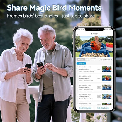 Bird Feeder with Camera Solar Powered, 2.5K HD Video Bird House Live View, Smart AI Bird Species Identification for Outside Garden,Birds Bath,Ideal Gift for Birds Lover (Blue)