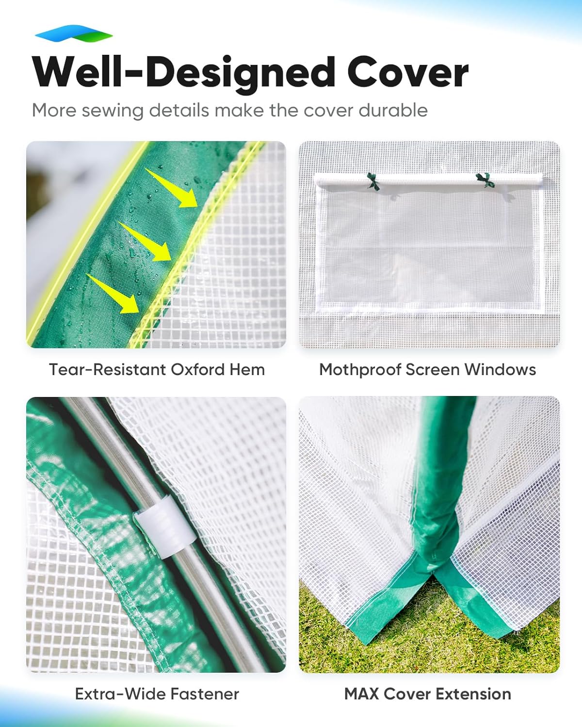 Quictent Premium Greenhouse Swing Door Large Walk-in Green Houses for Outdoors, Upgraded Tunnel Hoop House Frame and Cover for Outside Garden Plant, 2 Swing Door 10 Screen Window, 25x10x6.6 FT, White