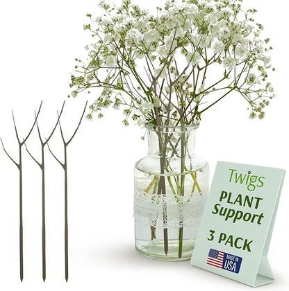 Plant Support Stakes, Stem Holder Structures for Indoor & Outdoor Use, Garden Accessories for Climbing & Potted Plants, Trellis Alternative - Moonstone, 3 Pack, 22" L, Original