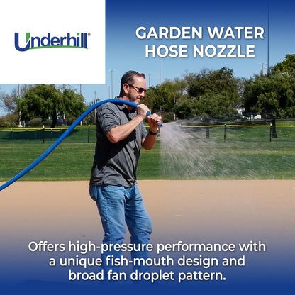 Underhill Precision Cloudburst with High Flow Control Valve Garden Water Hose Nozzle, Sprayer, 48 GPM 80 PSI, 3/4-Inch by 1-Inch, Heavy-Duty, HN4800CV