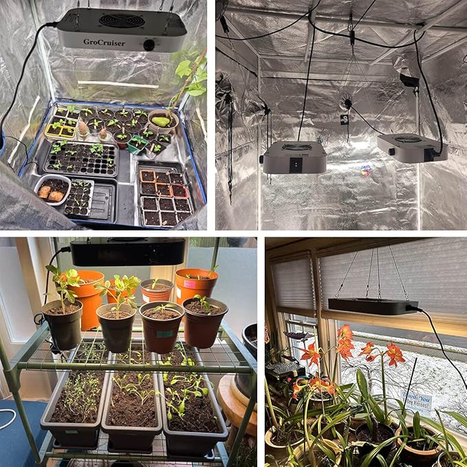 600W Dimmable Grow Light LED, 2025 Upgrade Grow Lights for Indoor Plants Full Spectrum, Plant Growing Lamp for Seed Starting Veg Bloom, Daisy Chain Function and Quiet Built-in Fan