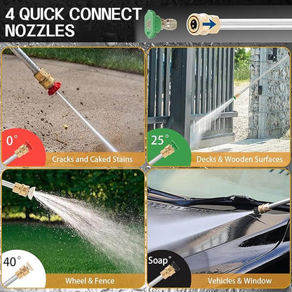 Gas Pressure Washer 3500PSI, 209CC 2.3GPM Gas Power Washers with 25FT Hose, 4 Quick-Connect Nozzles, Soap Tank, Axial Pump, Commercial High Pressure Washers Gas Powered for Car Driveway Wall