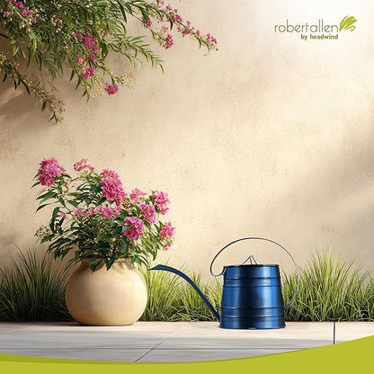 Headwind Danbury Vintage Watering Can – 1/2 Gallon Oceanside Blue Decorative Galvanized Large Metal Watering Can Planter for Outdoor & Indoor – Antique Style by Robert Allen