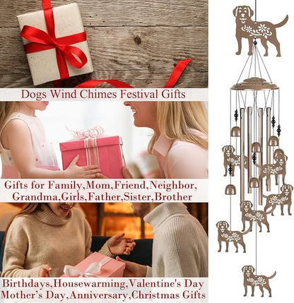 Outdoor Dogs Wind Chimes Decor, Portable Mobile Wind Catcher, Sympathy Wind Bells, Memorial Gifts for Mom, Housewarming, Blessing WindChimes(Outside/Indoor/Home/Room/Porch/Yard/Tree/Garden Decorate)