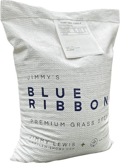 Nature’s Seed Jimmy's Blue Ribbon Mix, Kentucky Bluegrass and Perennial Ryegrass Grass Seed Blend, High-Traffic, for Garden, Lawn, Yard, 5 lbs