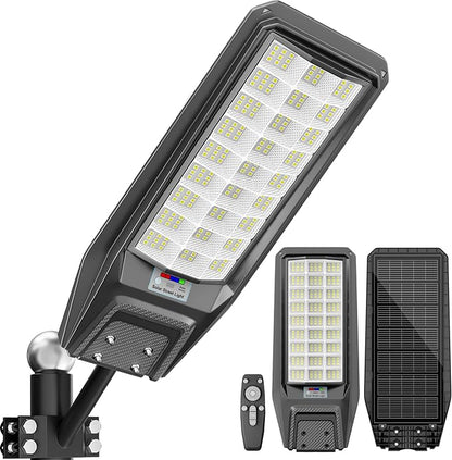 8500W Solar Street Light Outdoor Waterproof, 250000LM Large Commercial Light Solar Powered Dusk to Dawn LED Security Flood Lights with Remote/Motion Sensor, IP67 for Parking Lot/Garden/Yard