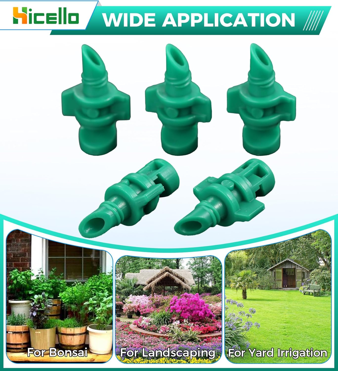 100PCS 180 Degree Misting Nozzle Irrigation, Sprinklers Sprayer for Garden Irrigation System, Micro Sprayer Refraction Automizing Drippers