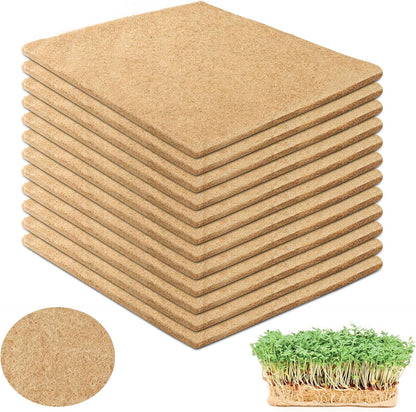 Legigo 12 Pack Jute Plant Grow Mat for Microgreens- 10" X 10" Hydroponic Grow Pads for 1010 Growing Trays, Hemp Fiber Mats Sprouting Pads Microgreens Growing Kit for Indoor Organic Wheatgrass Sprouts