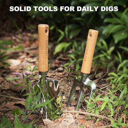 Gardening Tools Set, 11-Piece Heavy Duty Garden Tools Including Garden Gloves,Anti Rust Gardening Essentials Kit for Starters,Gardening Gift for Women