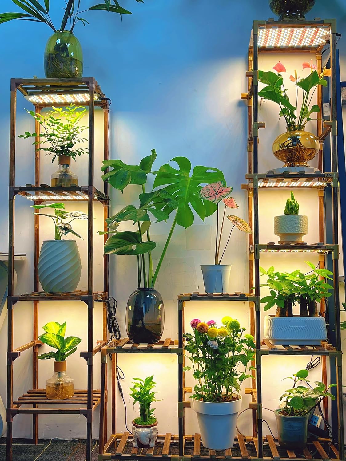 Led Grow Light,Grow Lights for Indoor Plants Full Spectrum, 158LEDs Plant Lights for Indoor Growing with 3/9/12H Timer, 10 Types of Brightness Grow Light for Seed Starting (2pcs)