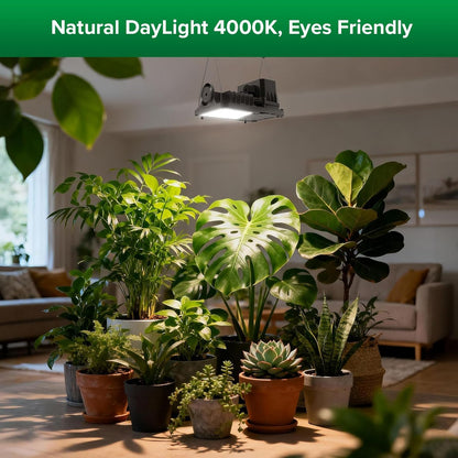 SANSI Grow Lights for Indoor Plants, 70W(500W Equiv) Full Spectrum Plant Light with Optical Lens for High PPFD, Dimmable Panel Plant Lamp with 4/8/12 Hrs Remote Control for Grow Tent Seeding Growing