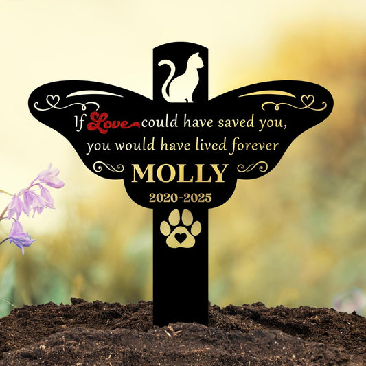 Custom Cat Grave Markers Outdoor | Personalized Pet Grave Markers| Memorial Headstone for Cat with Photo | Thoughtful Remembrance Decor for Pets Graves (Nes-gm-09)