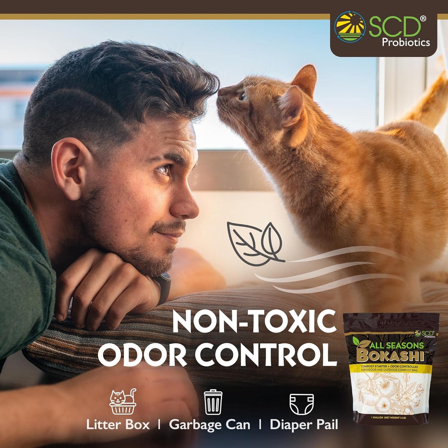 All Seasons Bokashi Compost Starter - 2 lbs (1 Gallon) 6.6 lbs Dry Bokashi Bran for Kitchen Compost Bin, Compost Pet and Food Waste Easily with Low Odor, (3 Pack) by SCD Probiotics