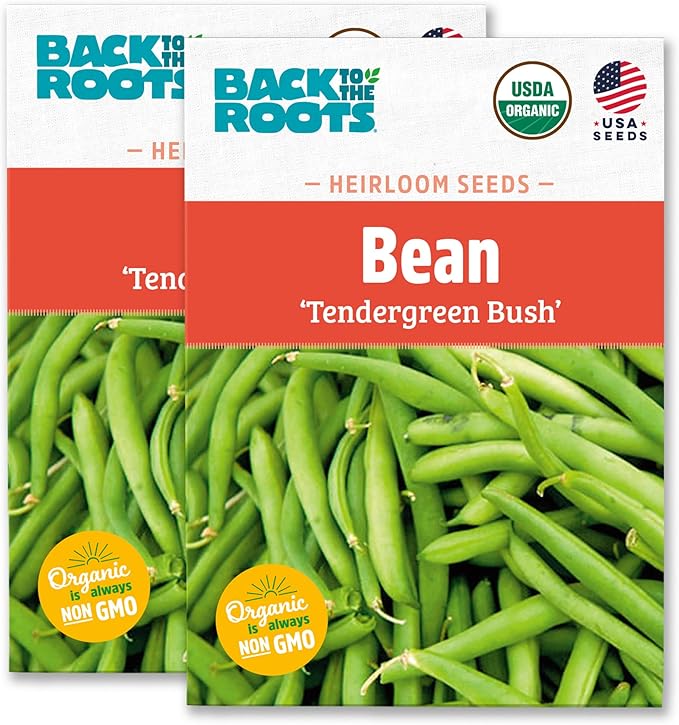 Back to The Roots 100% Organic Heirloom Seeds - Snap Bean Value Pack (16.8g Total)