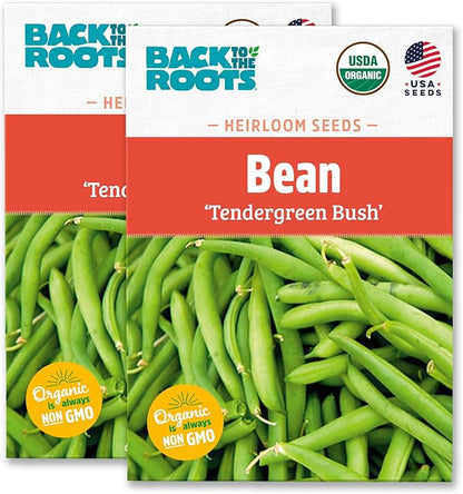 Back to The Roots 100% Organic Heirloom Seeds - Snap Bean Value Pack (16.8g Total)