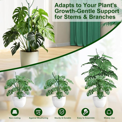 5 Pack Stackable Monstera Plant Support Stakes for Indoor & Outdoor Plants, Garden Accessories for Climbing & Potted Plants, Plant Sticks for Vine Training & Stem Stabilization