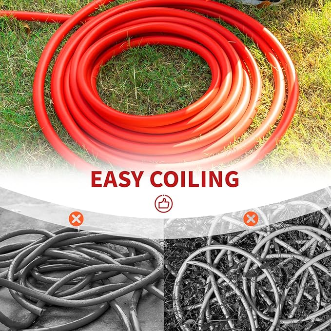 Garden Hose 25 ft x 5/8” Hot/Cold Water Hose,-50°F to 190°F,Burst 600Psi Flexible & Lightweight Upgraded Rubber Hoses,3/4” Solid Fittings for All-weather Outdoor Lawn & Garden