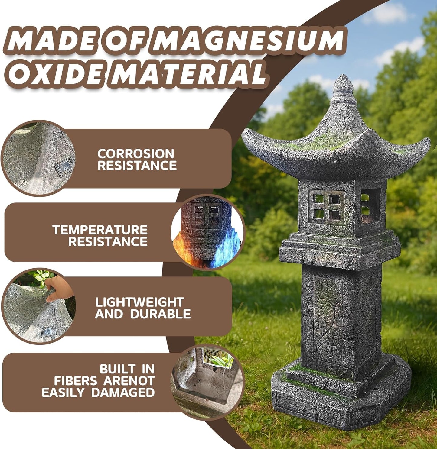 Solar-Powered Pagoda Lamp