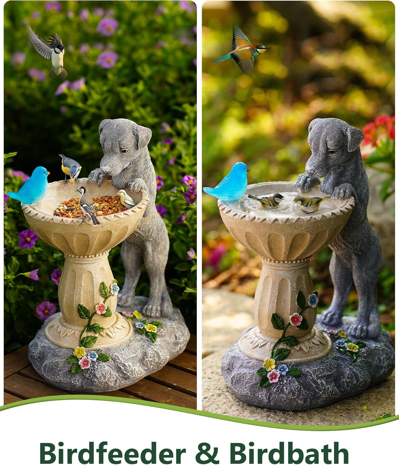Nacome Solar Dog Garden Decor: Outdoor Statues Ornaments for Outside Decorations Yard Art Lawn Porch Patio Balcony - Birthday Gifts Choice for Mom Grandma Women Lover