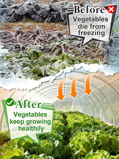 Alphatool Greenhouse Cover Plastic Sheeting - 12 x 25 ft Plant Covers Freeze Protection, Frost Cloths for Outdoor Plants, Clear Floating Row Cover for Outdoors Garden Plants Vegetables Crops