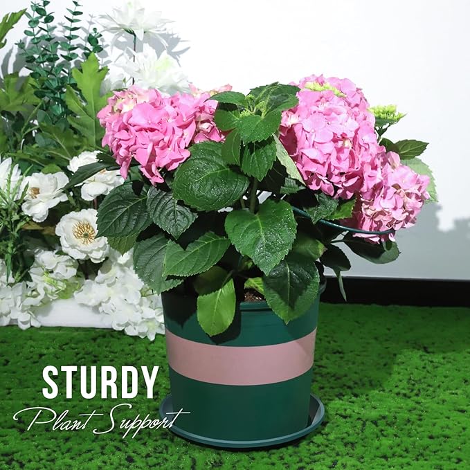 LEOBRO 12PCS Plant Supports, Peony Cages and Supports, Plant Stakes, Plant Support Stakes for Indoor Plants, Outdoor Plants, Monstera Hydrangea Support Cage, 10" W x 15.8" H