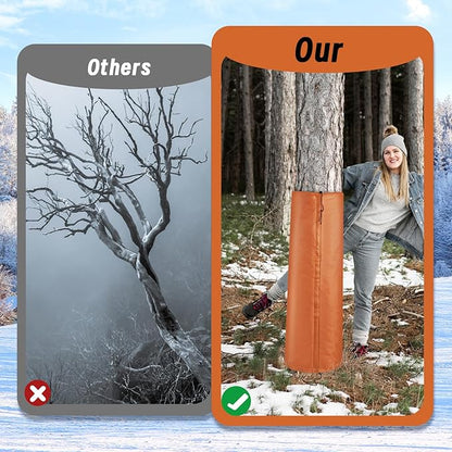 2Pack Palm Tree Root Protectors Winter Protection for Trees Root Self Adhesive Plant Trunk Insulation Cover with Drawstring for Garden Outdoor Cold Weather Plants Trunk Protection, Dia 11.8 "