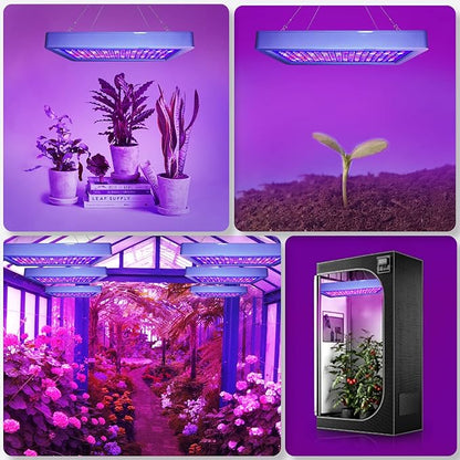 B1500W LED Plant Grow Light Dimmable,Best Grow Lights for Indoor Plants Full Spectrum, Seed Starting Seedlings Vegetable Hanging Growing Lamps, Double Switch Grow Light for Indoor Plants