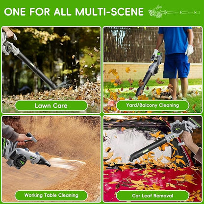 Leaf Blower Cordless-20V Lightweight Mini Leaf Blowers with 2x2.0Ah Battery and Charger,3 Blowing Nozzles & 3 Speed Modes,Battery Powered Leaf Blowers for Lawn Care,Patio,Yard,Dust