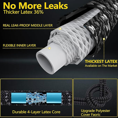 100 ft Expandable Garden Hose - Expanding Water Hose with 10 Spray Nozzles&3/4" Solid Brass Fittings - Retractable,Flexible，Lightweight No-Kink Free&Tangle Car Washing Pipe for Yard,Outdoor