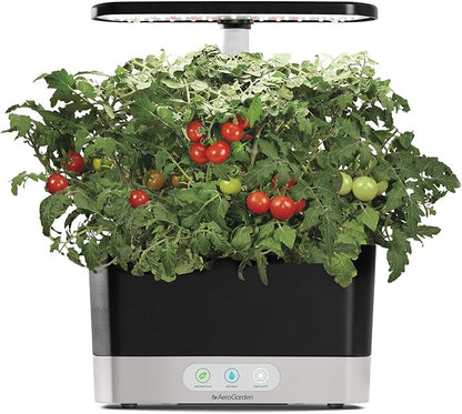 AeroGarden Harvest Indoor Garden Hydroponic System with LED Grow Light and Herb Kit, Holds up to 6 Pods, Black