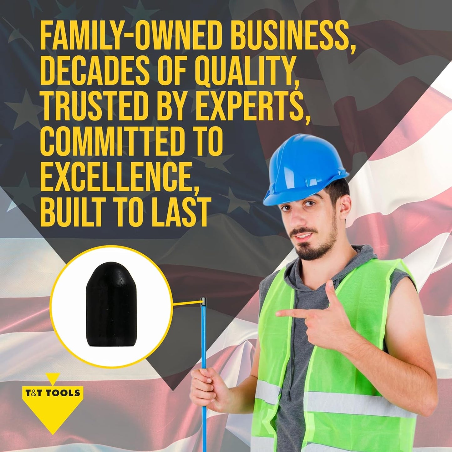 T&T Tools Standard Replacement Tips for 3/8" Soil Probe Rods - Compatible with Smart Stick & Mighty Probe - Ideal for Locating, Plumbing, Landscaping & Gardening Tools - Durable Metal Rod Tips, 3-Pack