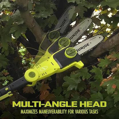 Sun Joe 24V IONMAX Cordless Lawn Care System, Grass and Hedge Trimmer Outdoor Combo Power Tool Kit with 8” Pole Saw, Batteries, and Charger, GTS4002C