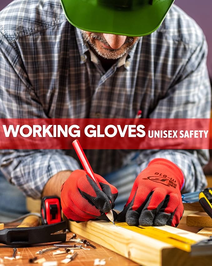 Honeydak 36 Pairs Gardening Gloves for Men Women Breathable Rubber Coated Garden Gloves