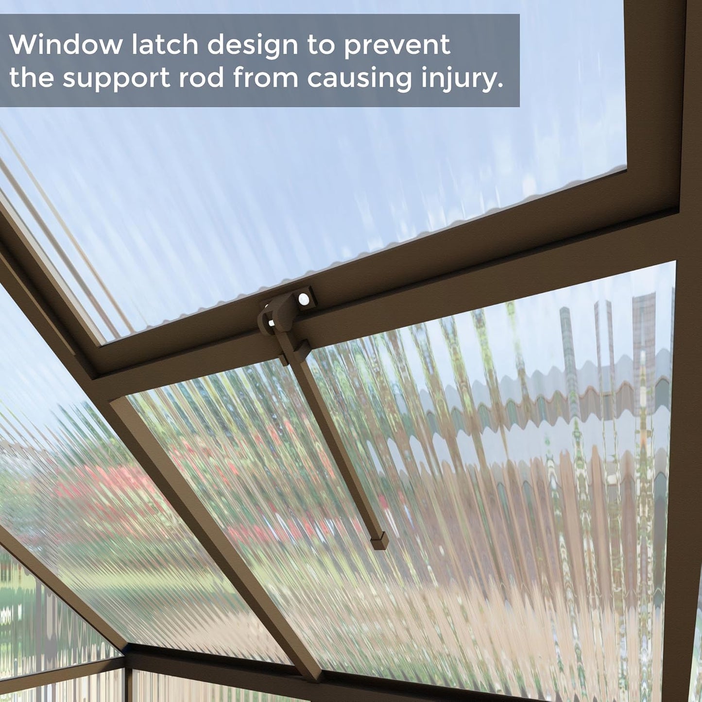 8x12 FT Greenhouses for Outdoors, Polycarbonate Greenhouse with PC Panels, Greenhouses for Outdoors for Yard, Garden, Hobby, Dark Grey